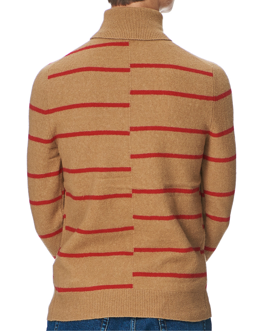 Herre | Gensere | J.Lindeberg | Floyd Striped Yak Blend Rollneck Tiger Brown