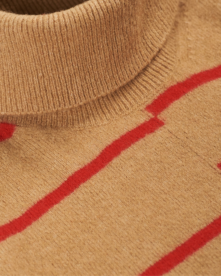 Herre | Gensere | J.Lindeberg | Floyd Striped Yak Blend Rollneck Tiger Brown