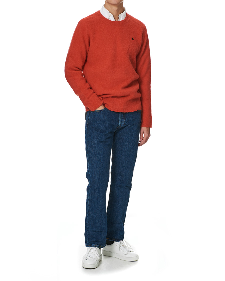 Herre | Gensere | Morris | Warren Knitted Wool Crew Neck Orange