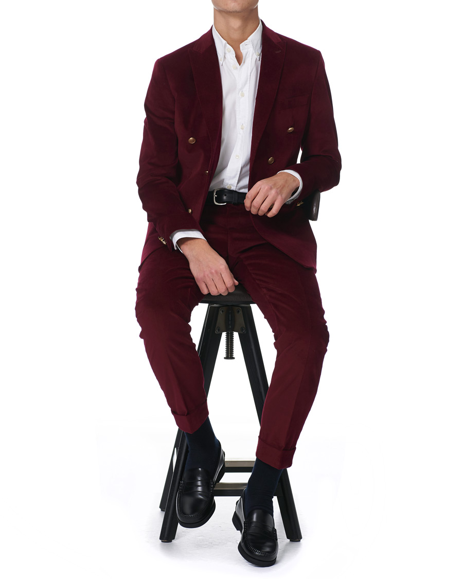 Herre | Bukser | Morris | Velvet Trousers Wine