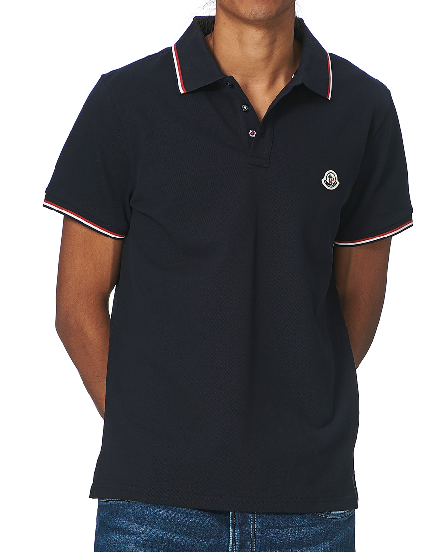 Herre | Pikéer | Moncler | Logo Tipped Polo Dark Blue