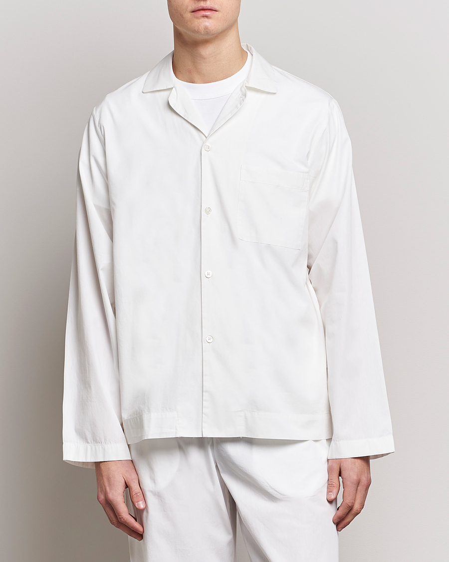 Herre | Pyjamaser og badekåper | Tekla | Poplin Pyjama Shirt Alabaster White