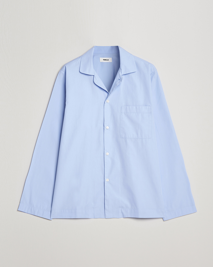 Herre | Pyjamaser og badekåper | Tekla | Poplin Pyjama Shirt Light Blue