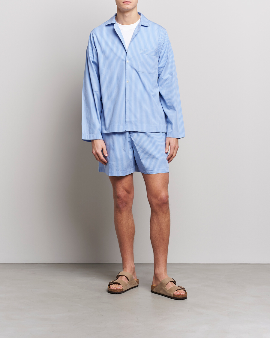 Herre | Pyjamaser og badekåper | Tekla | Poplin Pyjama Shorts Pin Stripes