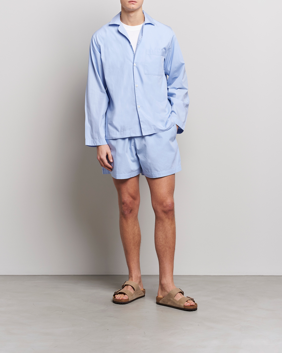 Herre | Pyjamaser og badekåper | Tekla | Poplin Pyjama Shorts Light Blue