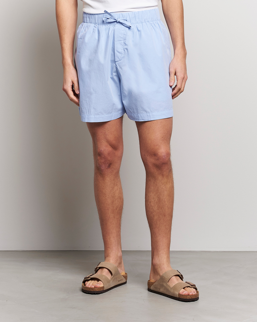 Herre | Klær | Tekla | Poplin Pyjama Shorts Light Blue