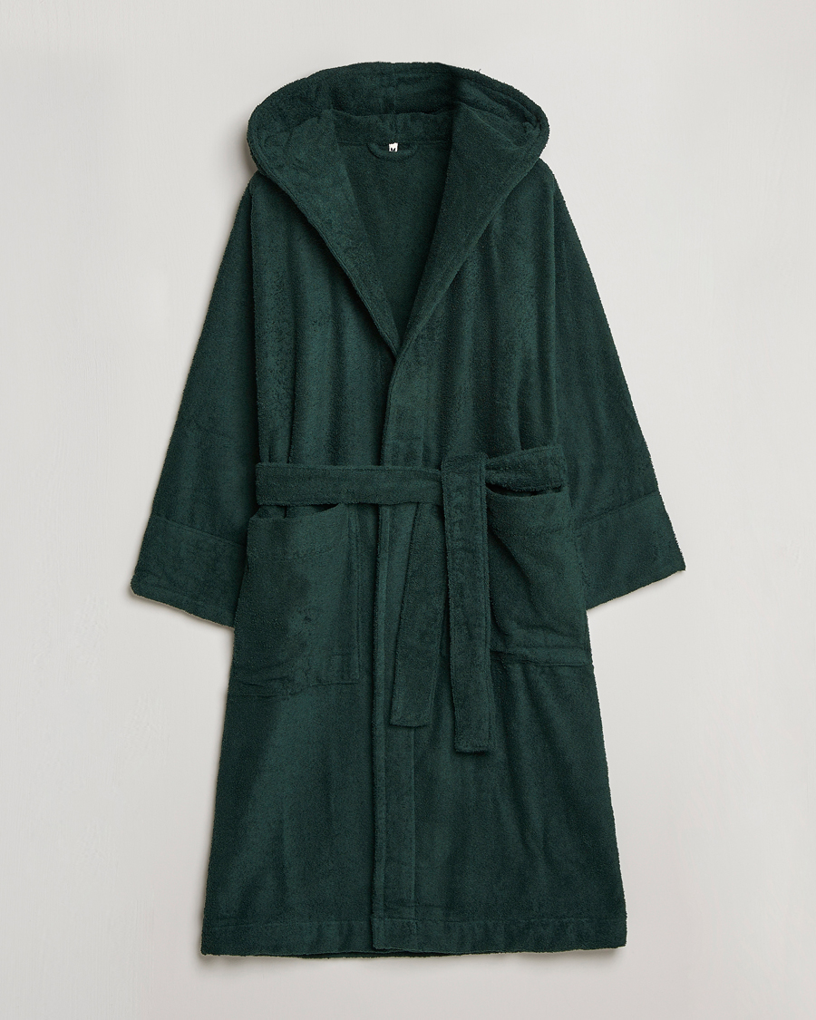 Herre | Tekla Organic Terry Hooded Bathrobe Forest Green | Tekla | Organic Terry Hooded Bathrobe Forest Green