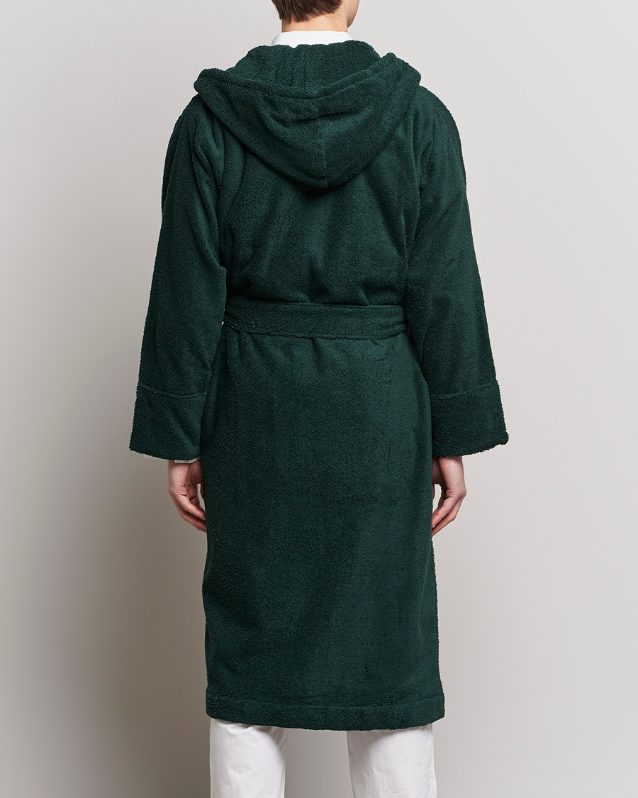 Herre | Tekla Organic Terry Hooded Bathrobe Forest Green | Tekla | Organic Terry Hooded Bathrobe Forest Green