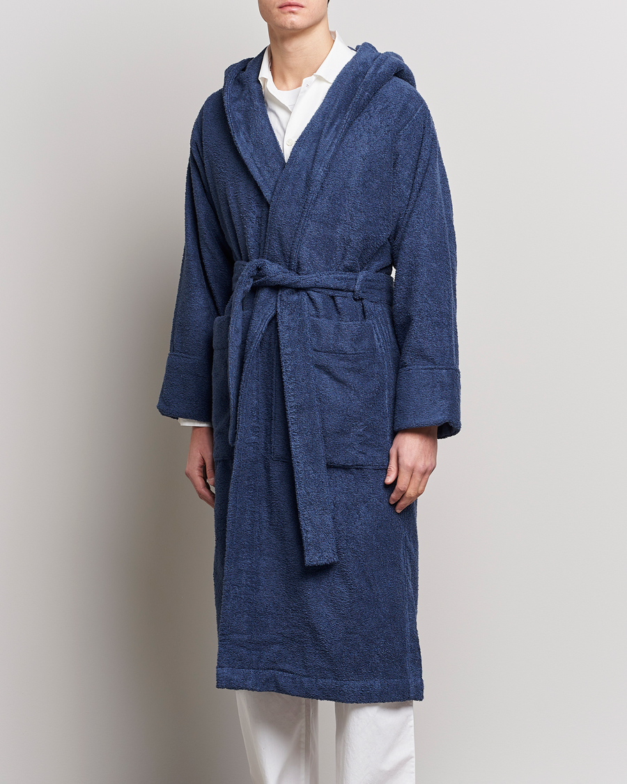 Herre | Tekla | Tekla | Organic Terry Hooded Bathrobe Navy