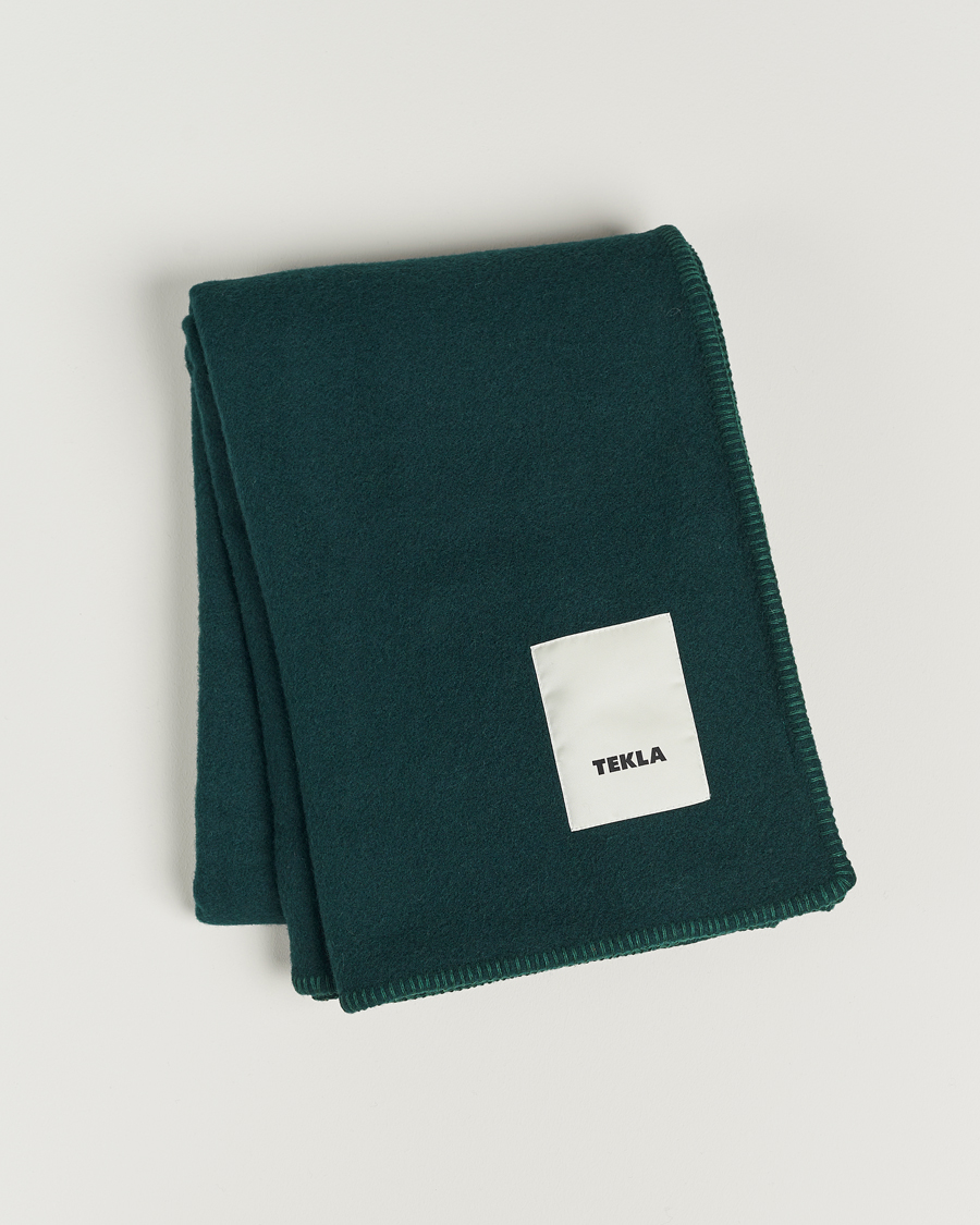 Herre | Tekla Pure New Wool Blanket Dark Green | Tekla | Pure New Wool Blanket Dark Green