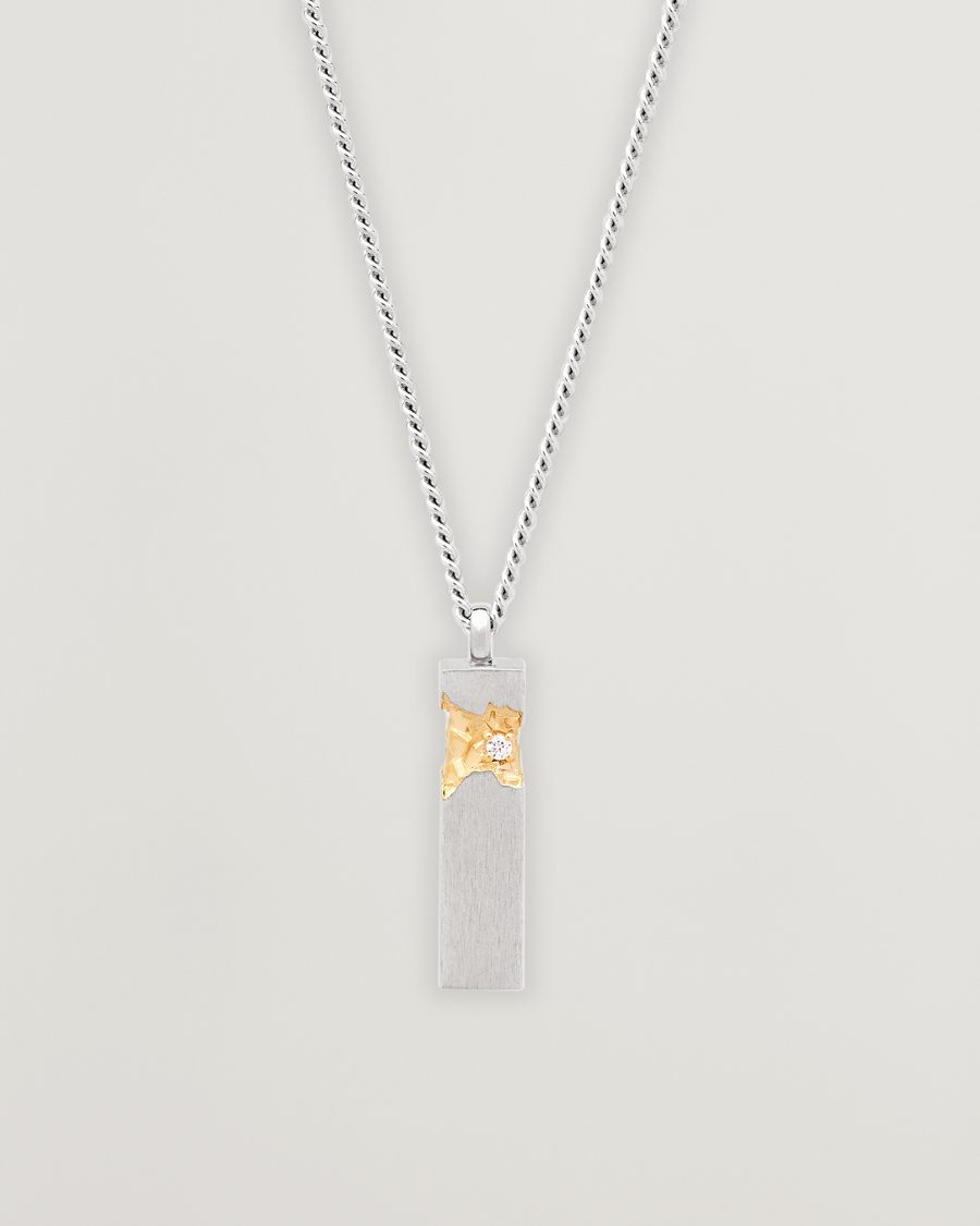 Herre | Tom Wood Mined Cube Pendant Necklace Silver | Tom Wood | Mined Cube Pendant Necklace Silver