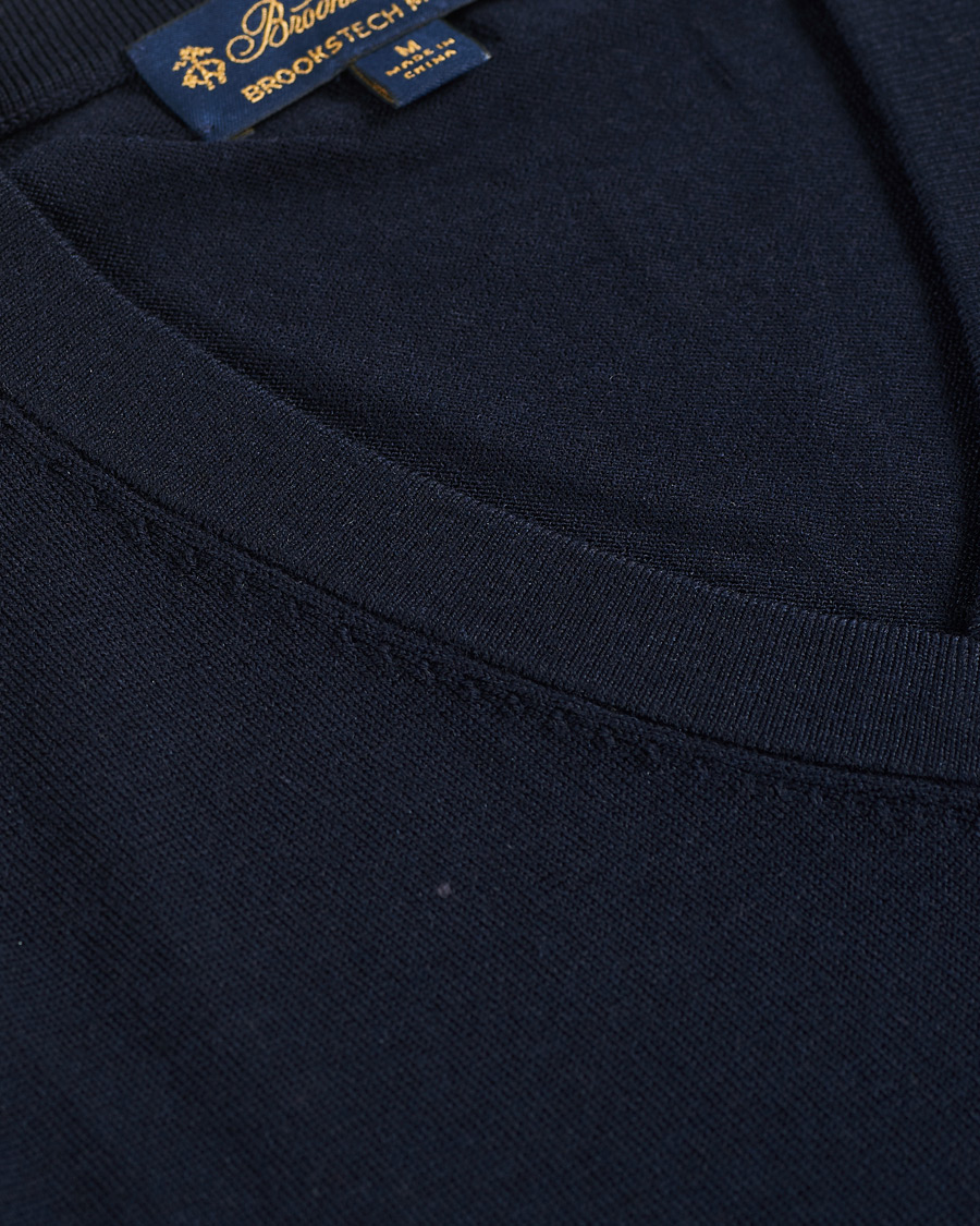 Herre | Gensere | Brooks Brothers | Washable Merino Wool V-Neck Navy