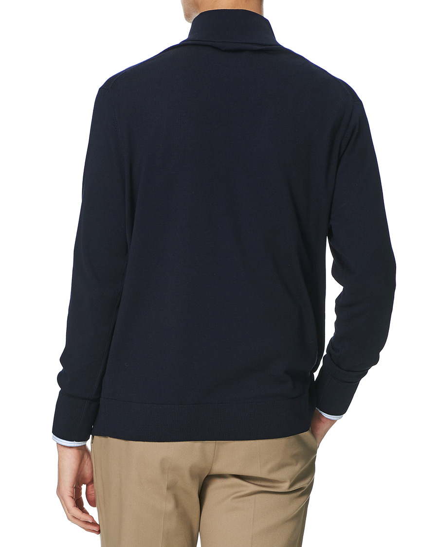 Herre | Gensere | Brooks Brothers | Washable Merino Wool Half Zip Navy