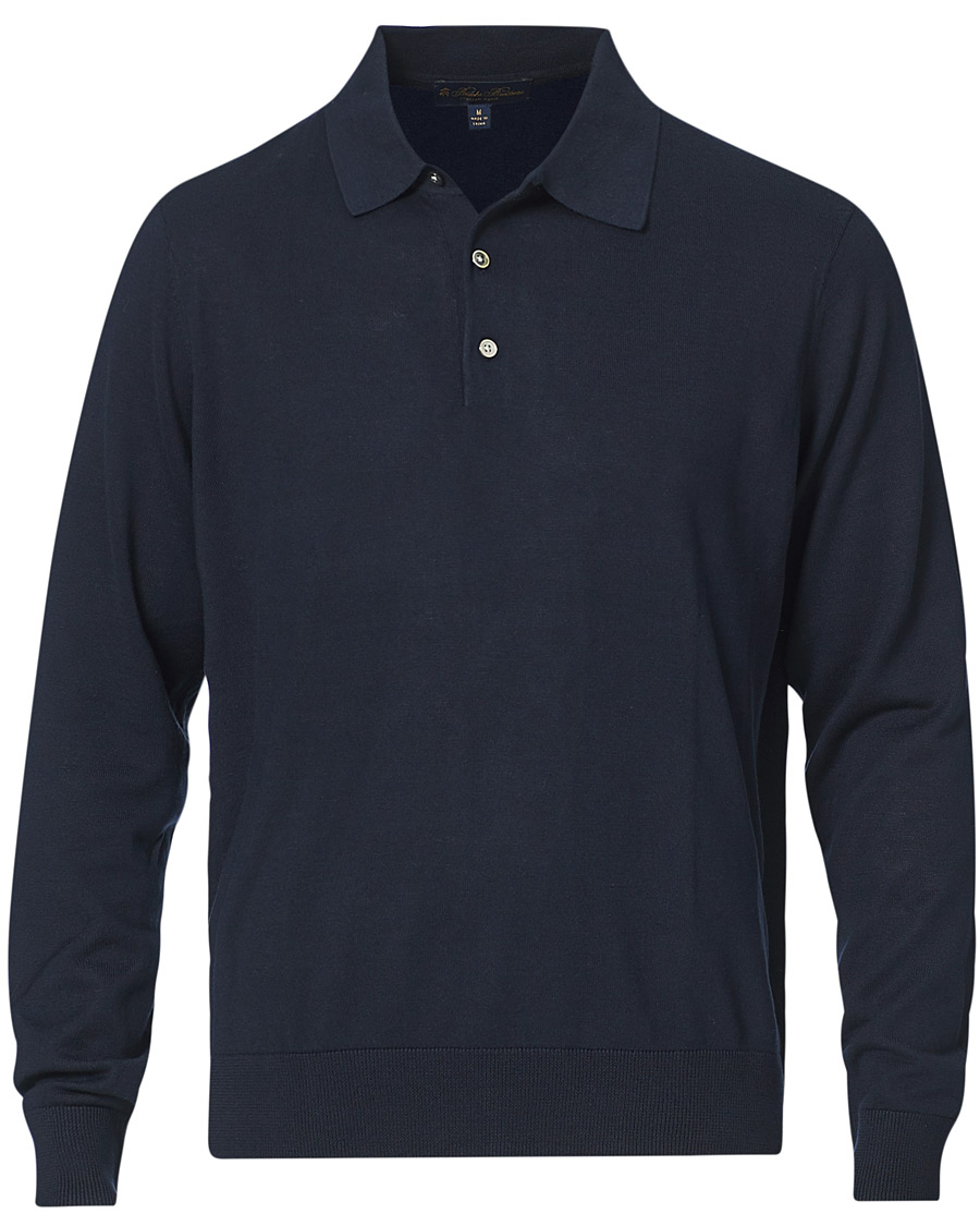 Herre | Gensere | Brooks Brothers | Cotton/Silk Knitted Polo Navy