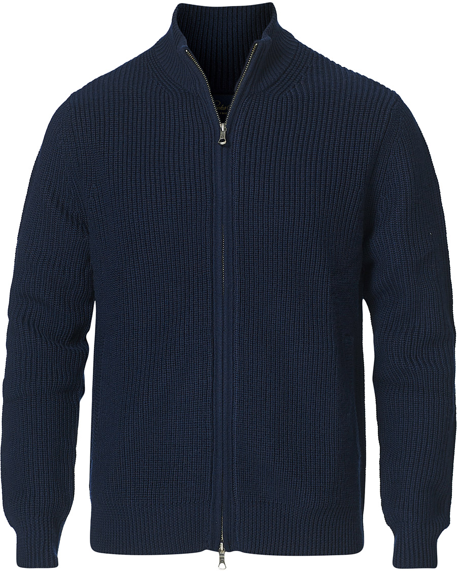 Herre | Gensere | Brooks Brothers | Shaker Stitch Full Zip Navy