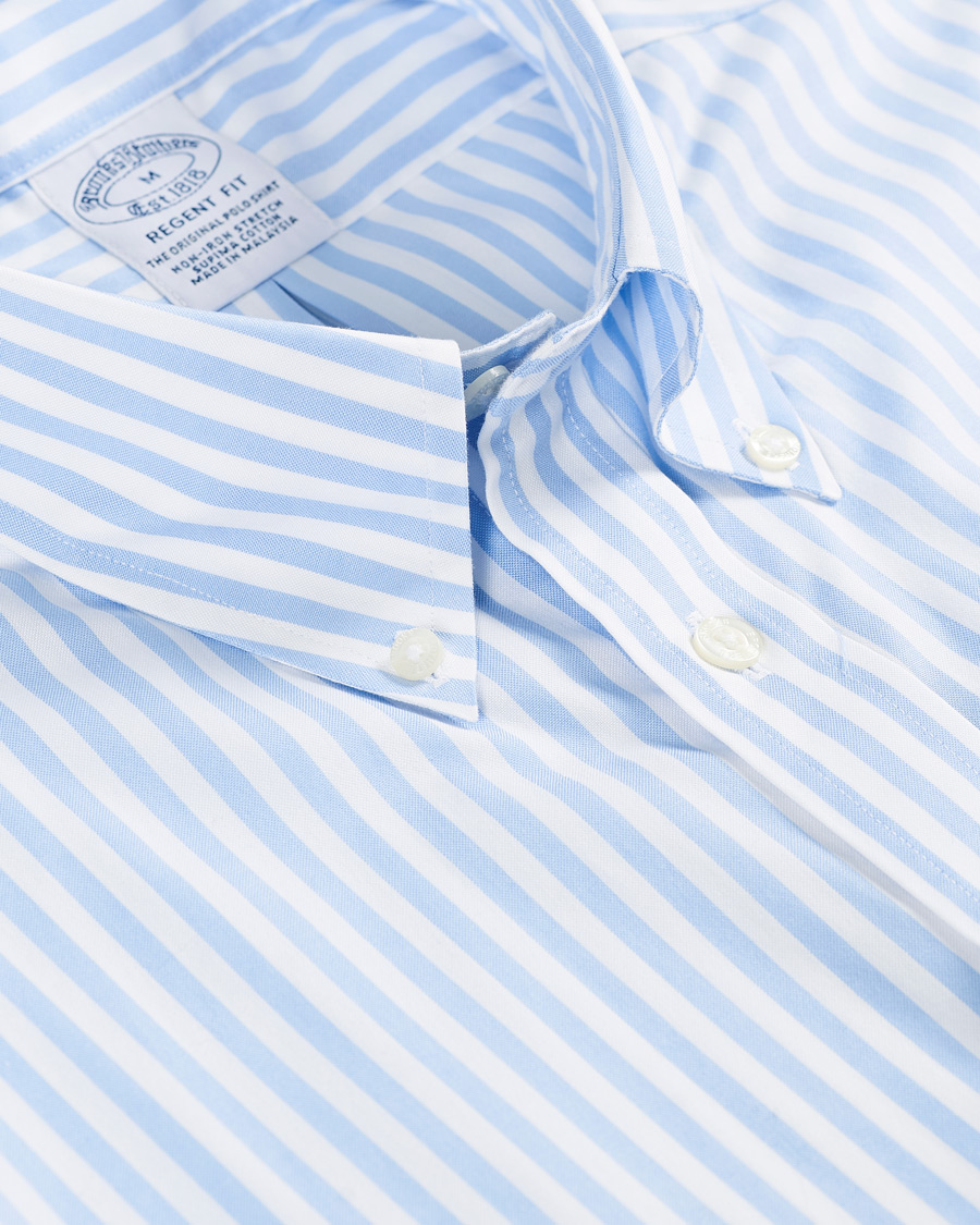 Herre | Skjorter | Brooks Brothers | Regent Fit Oxford Pinpoint Shirt Light Blue Stripe