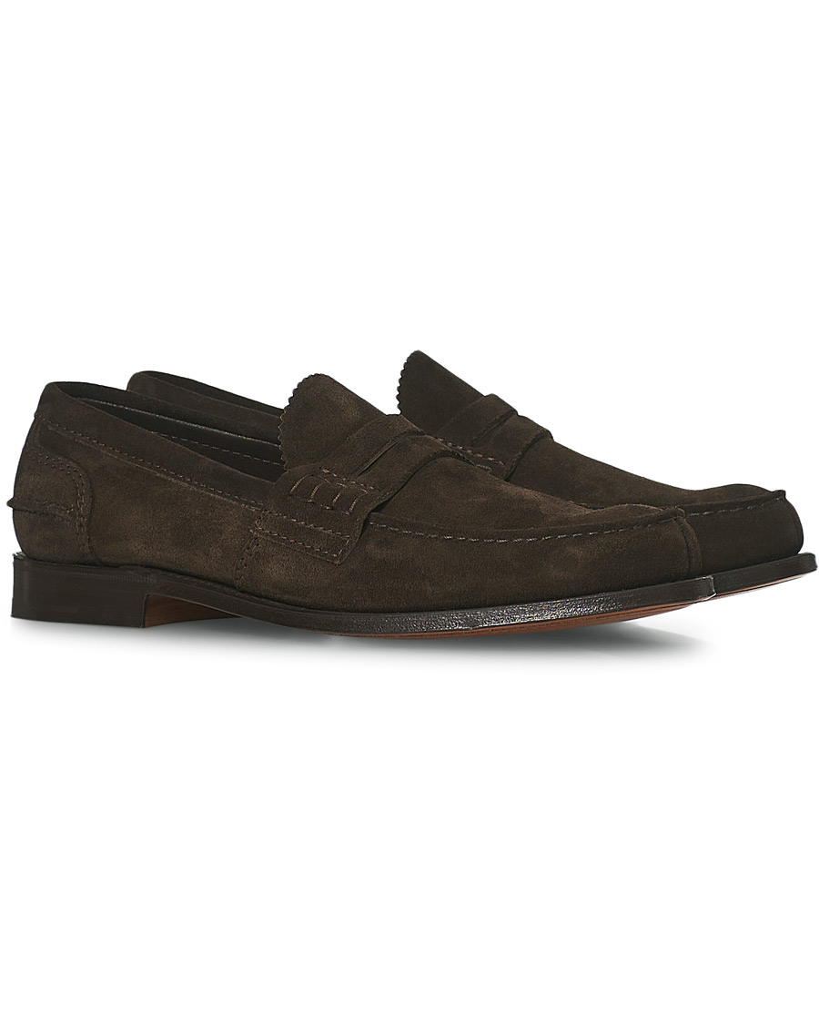Herre | Loafers | Church's | Pembrey Suede Penny Loafers Dark Brown