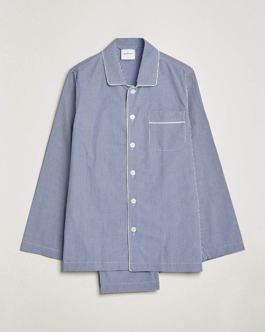 Herre | Pyjamaser og badekåper | Nufferton | Alf Checked Pyjama Set Blue/White