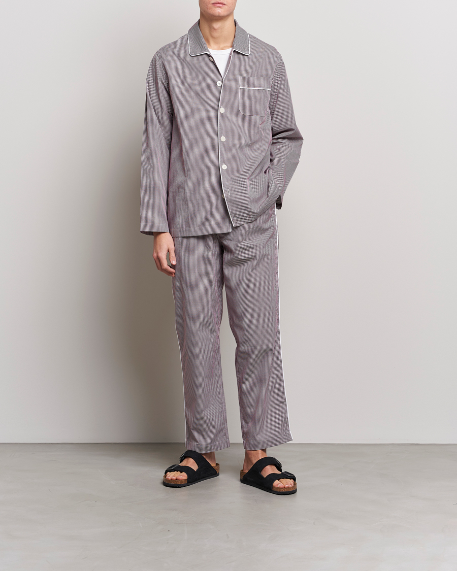 Herre | Pyjamaser og badekåper | Nufferton | Alf Checked Pyjama Set Brown/White