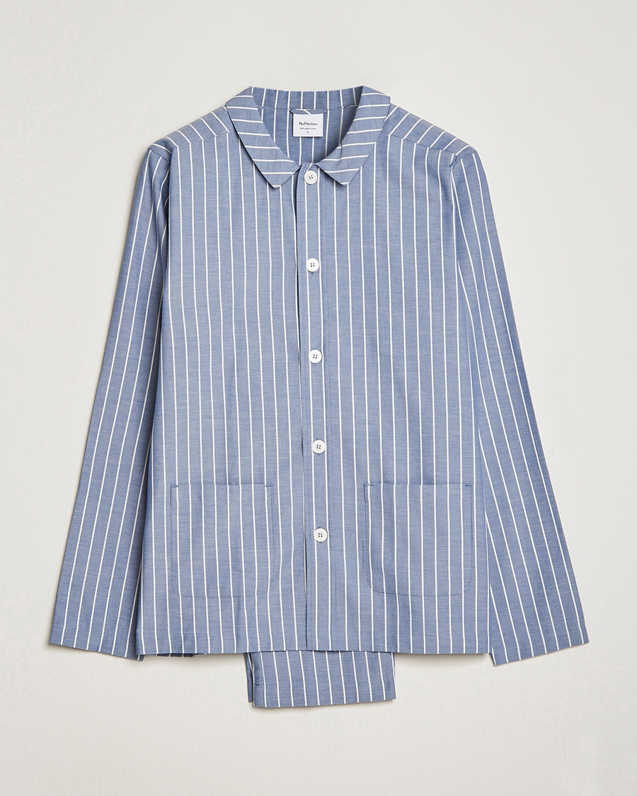 Herre | | Nufferton | Uno Mini Stripe Pyjama Set Navy/White