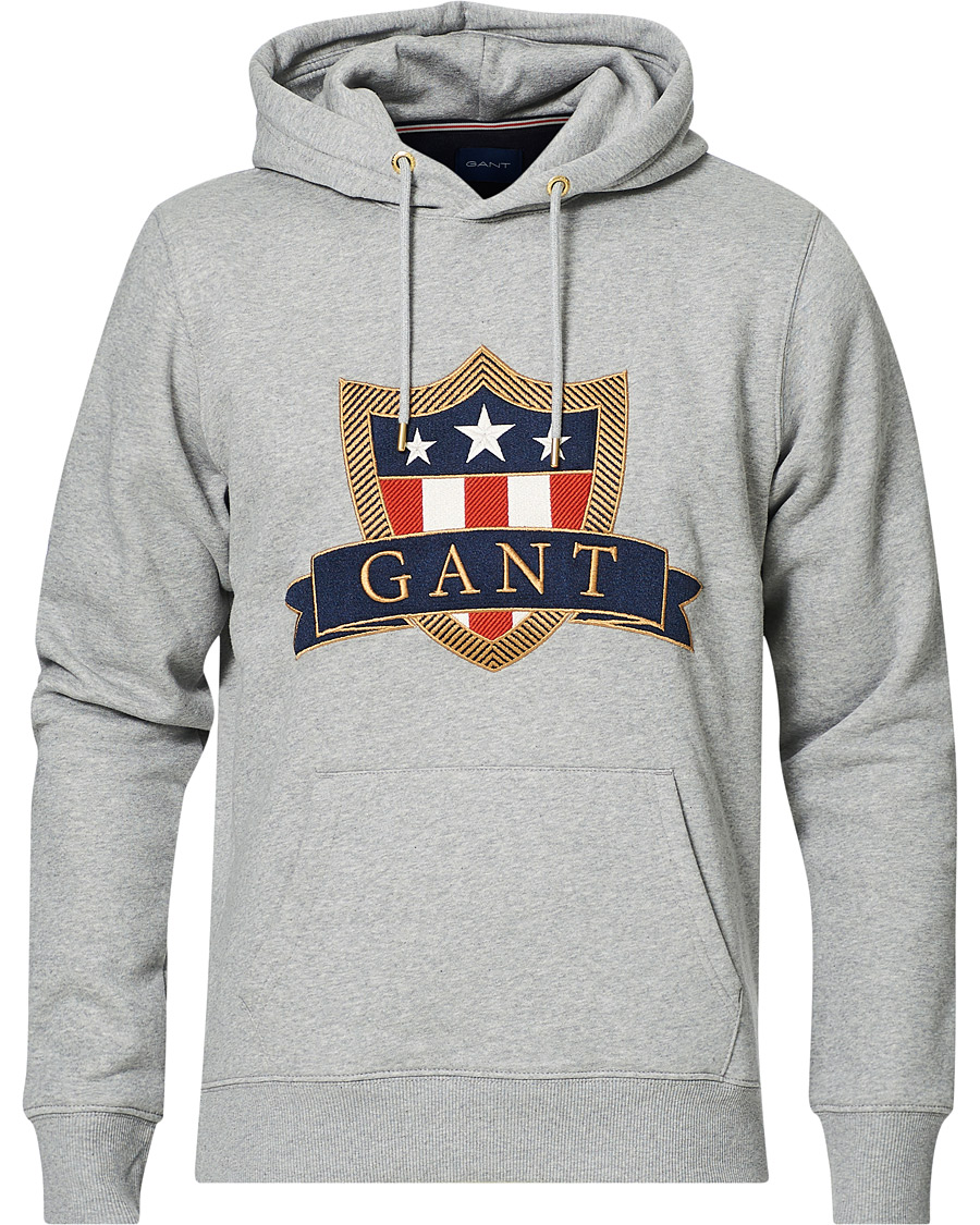 Herre | Gensere | GANT | Banner Shield Hoodie Grey Melange
