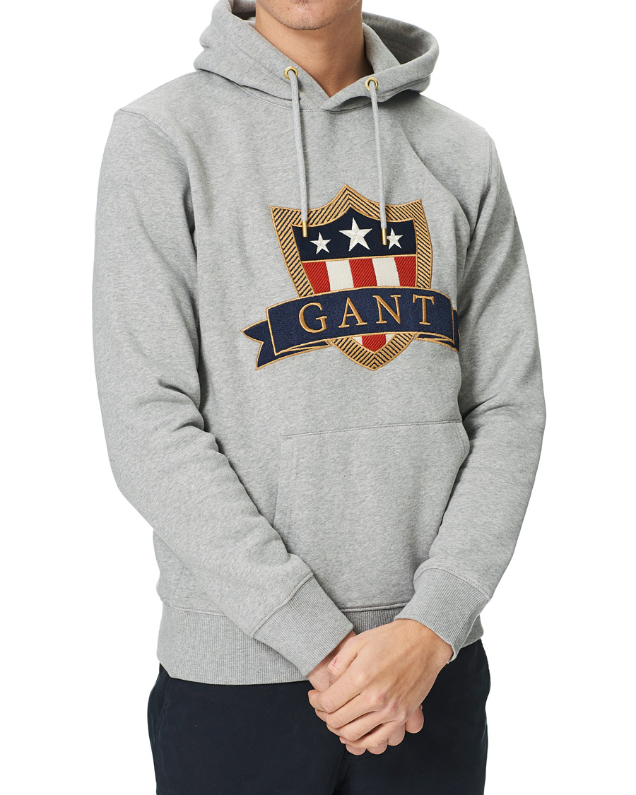 Herre | Gensere | GANT | Banner Shield Hoodie Grey Melange
