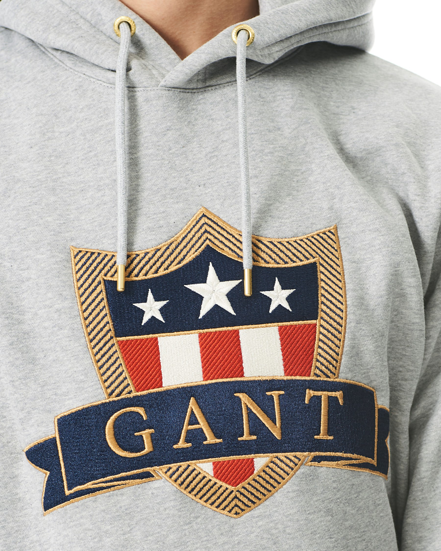 Herre | Gensere | GANT | Banner Shield Hoodie Grey Melange