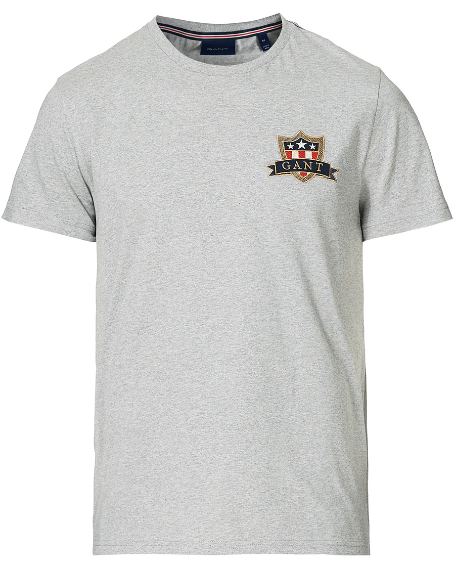 Herre | T-Shirts | GANT | Banner Shield Tee Grey Melange