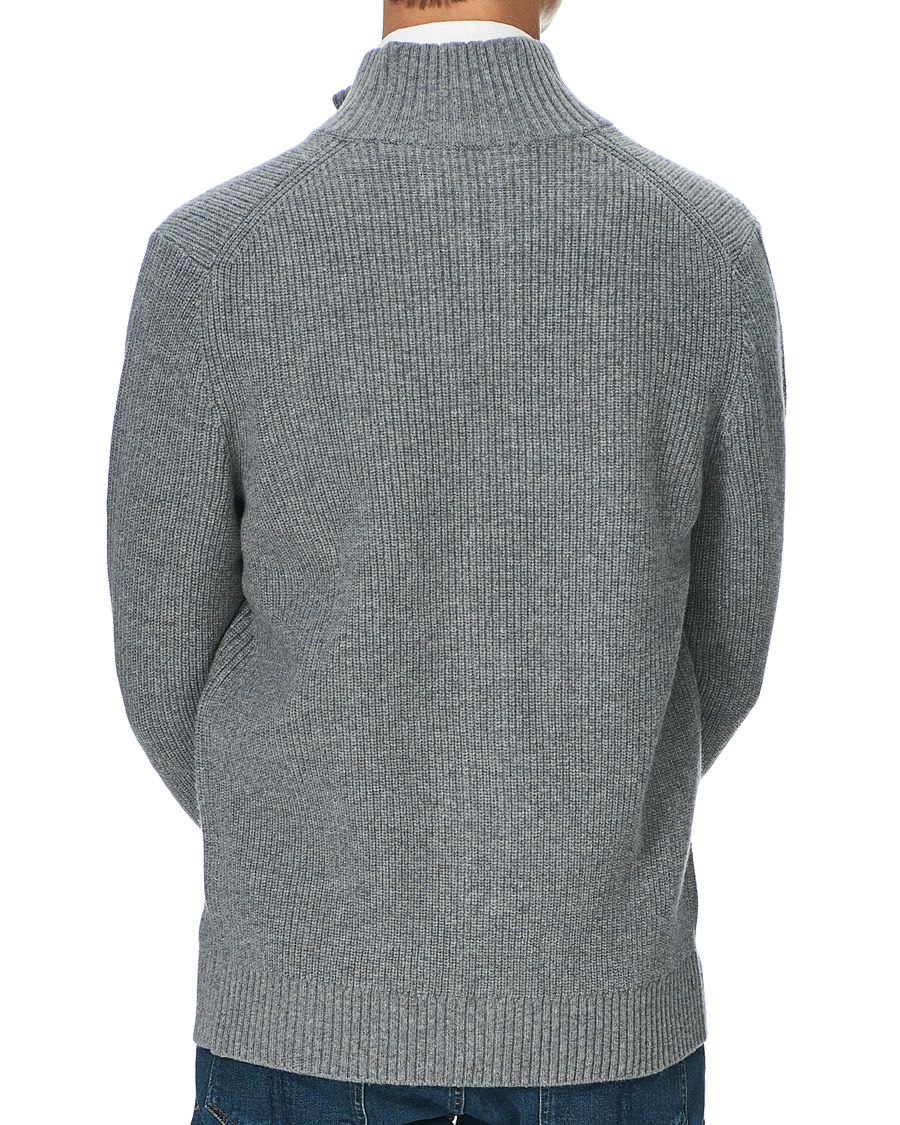 Herre | Gensere | Lyle & Scott | Knitted RIB Zip Through Cardigan Mid Grey Marl