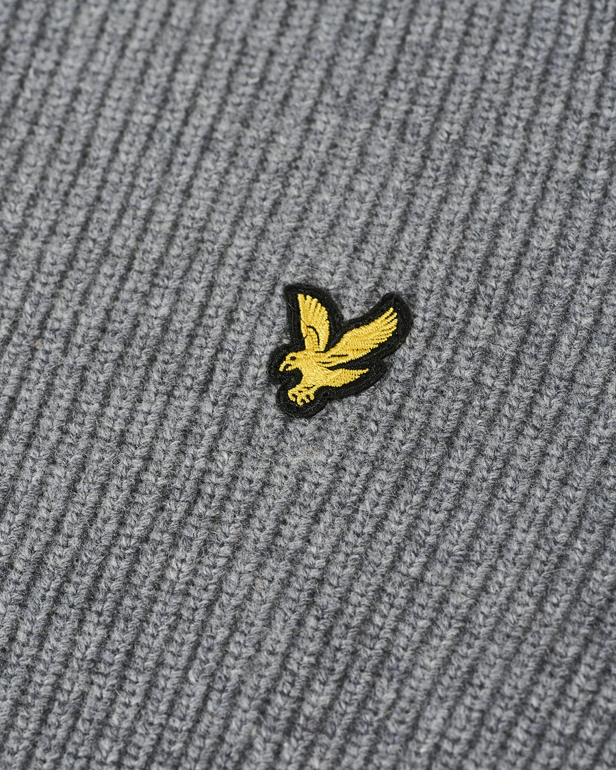 Herre | Gensere | Lyle & Scott | Knitted RIB Zip Through Cardigan Mid Grey Marl