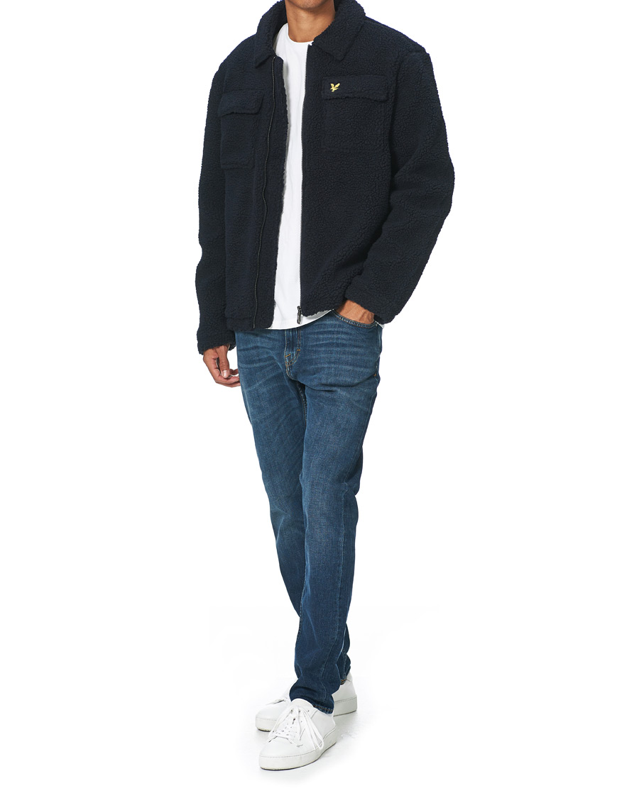 Herre | Jakker | Lyle & Scott | Collared Pile Jacket Dark Navy