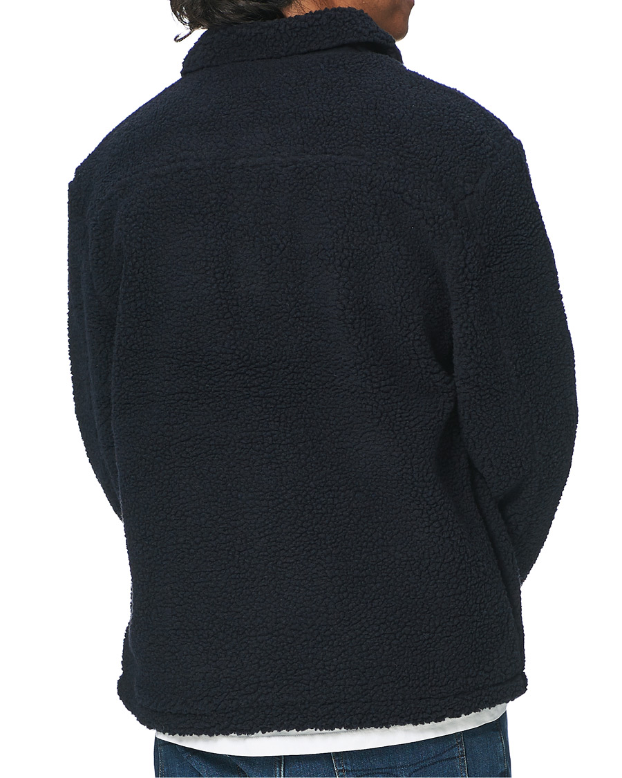 Herre | Jakker | Lyle & Scott | Collared Pile Jacket Dark Navy