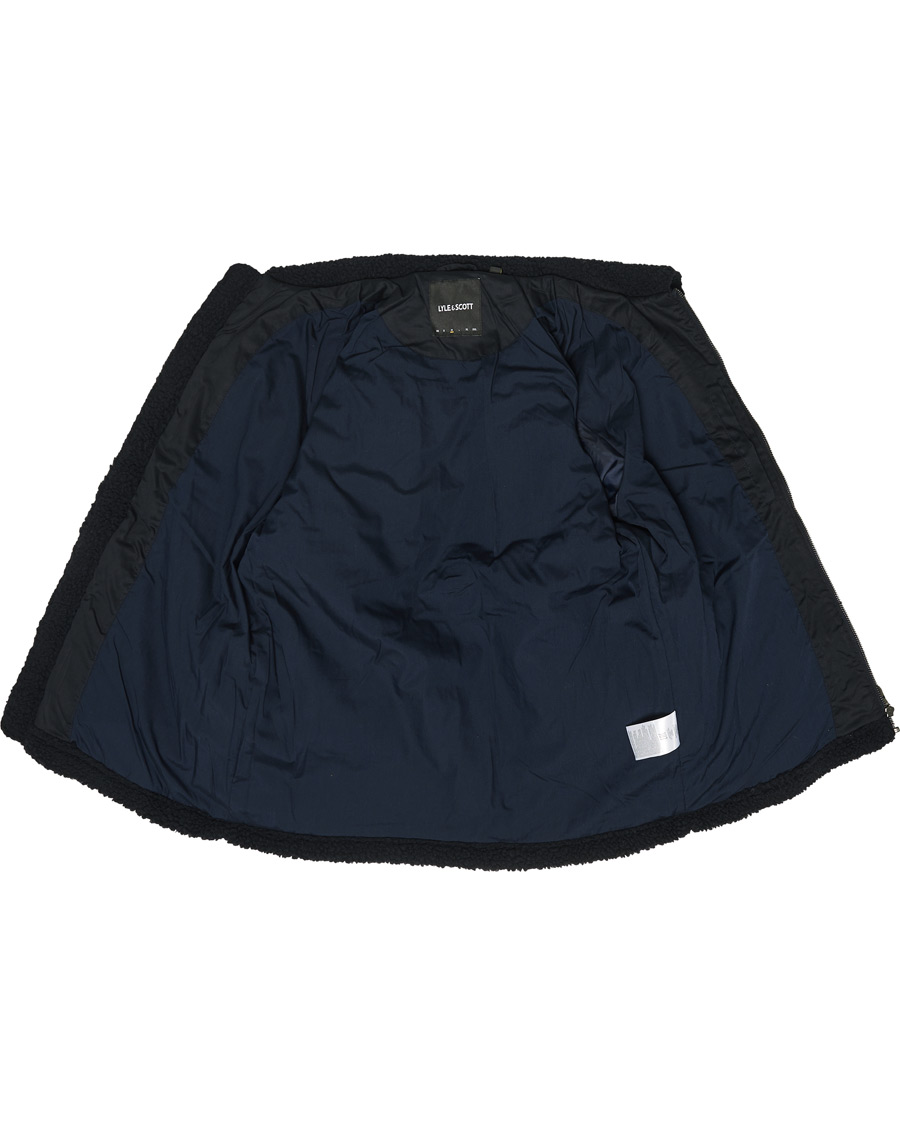 Herre | Jakker | Lyle & Scott | Collared Pile Jacket Dark Navy