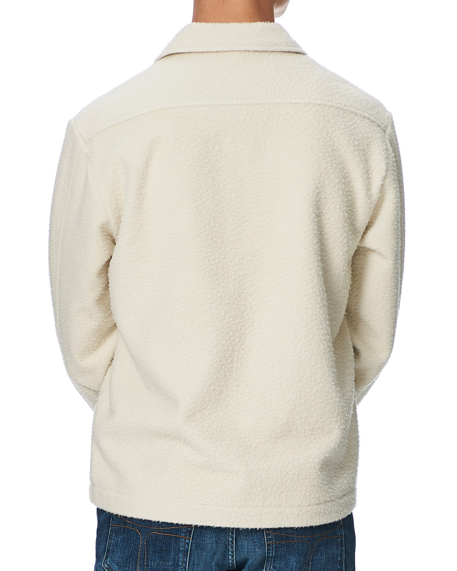 Herre | Gensere | BOSS BLACK | BOSS Nolan Boiled Wool Full Zip Sweater Open White