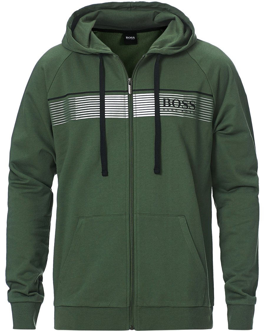 Herre | Gensere | BOSS BLACK | BOSS Authentic Full Zip Hoodie Green