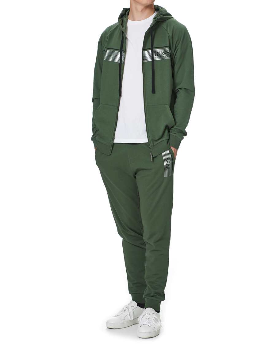 Herre | Gensere | BOSS BLACK | BOSS Authentic Full Zip Hoodie Green
