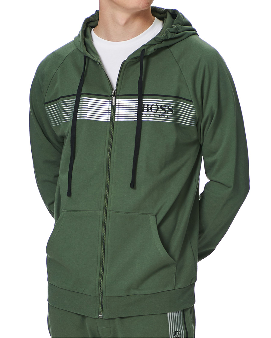 Herre | Gensere | BOSS BLACK | BOSS Authentic Full Zip Hoodie Green
