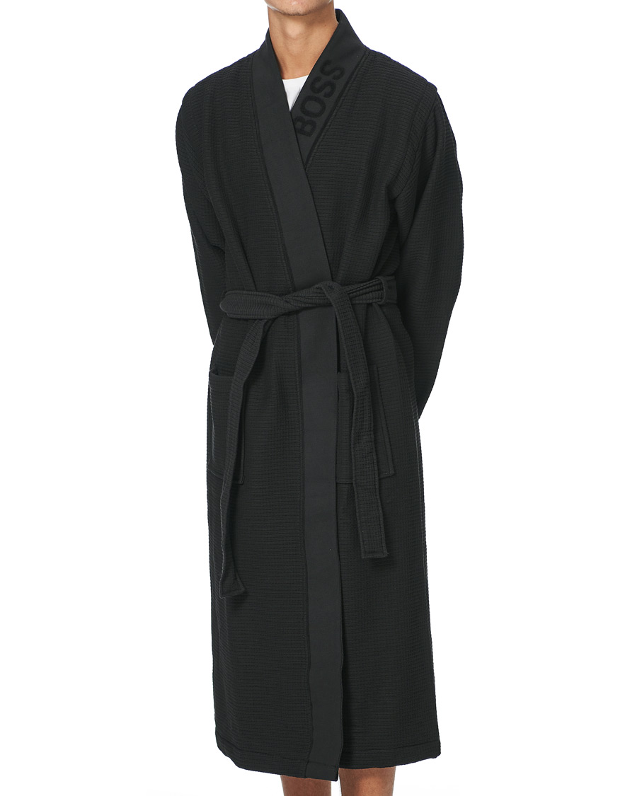 Herre | Pyjamaser og badekåper | BOSS BLACK | BOSS Waffle Kimono Black