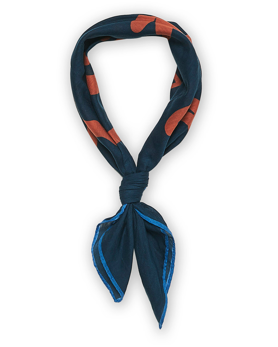 Herre | Drake's Archer Printed Cotton Bandana Navy | Drake's | Archer Printed Cotton Bandana Navy