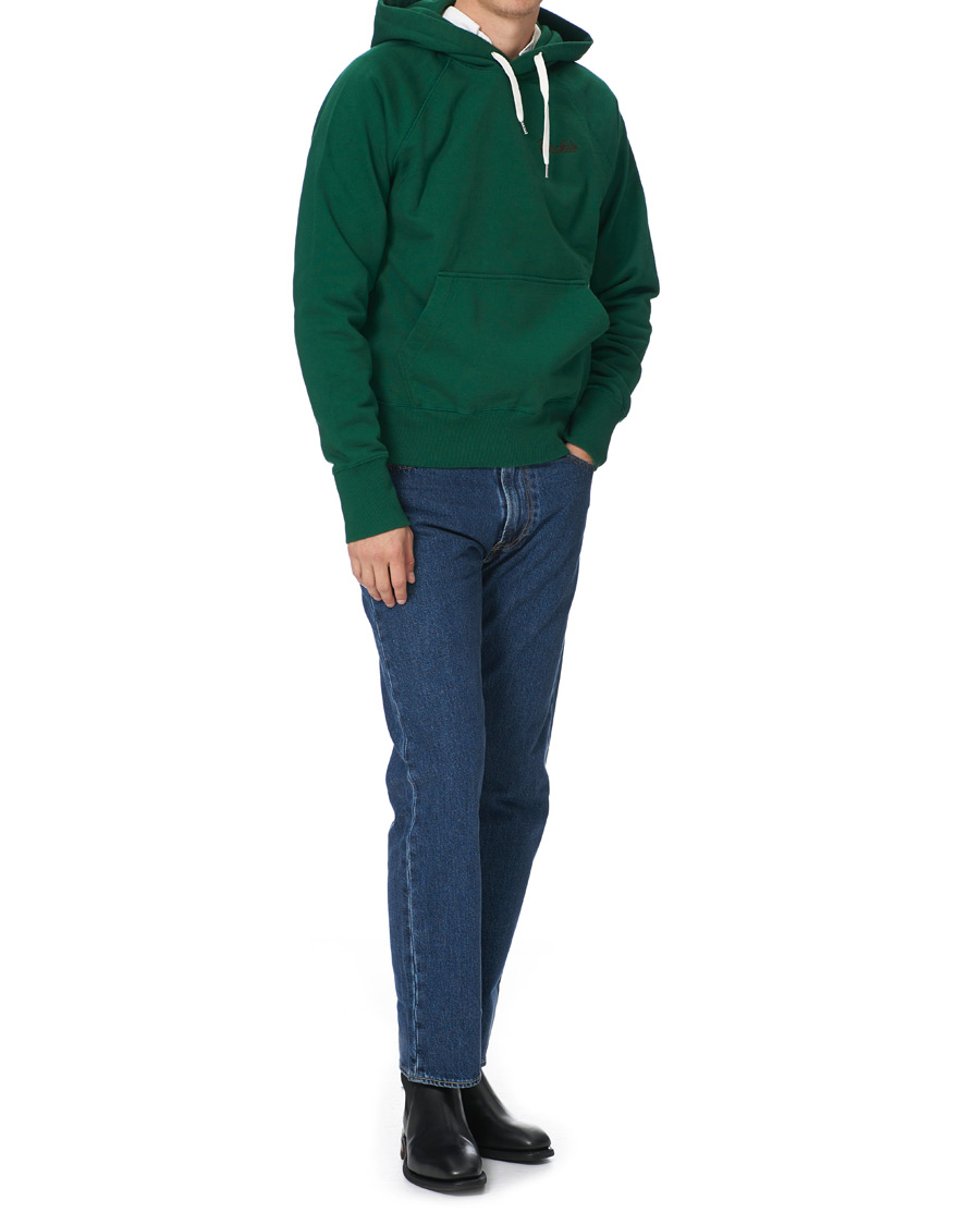 Herre | Gensere | Drake's | Hooded Cotton Sweatshirt Green