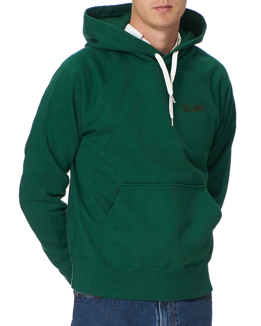 Herre | Gensere | Drake's | Hooded Cotton Sweatshirt Green