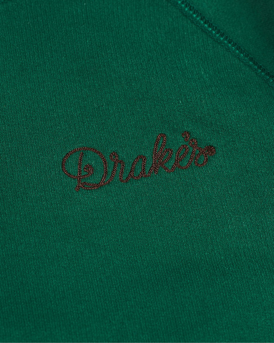 Herre | Gensere | Drake's | Hooded Cotton Sweatshirt Green