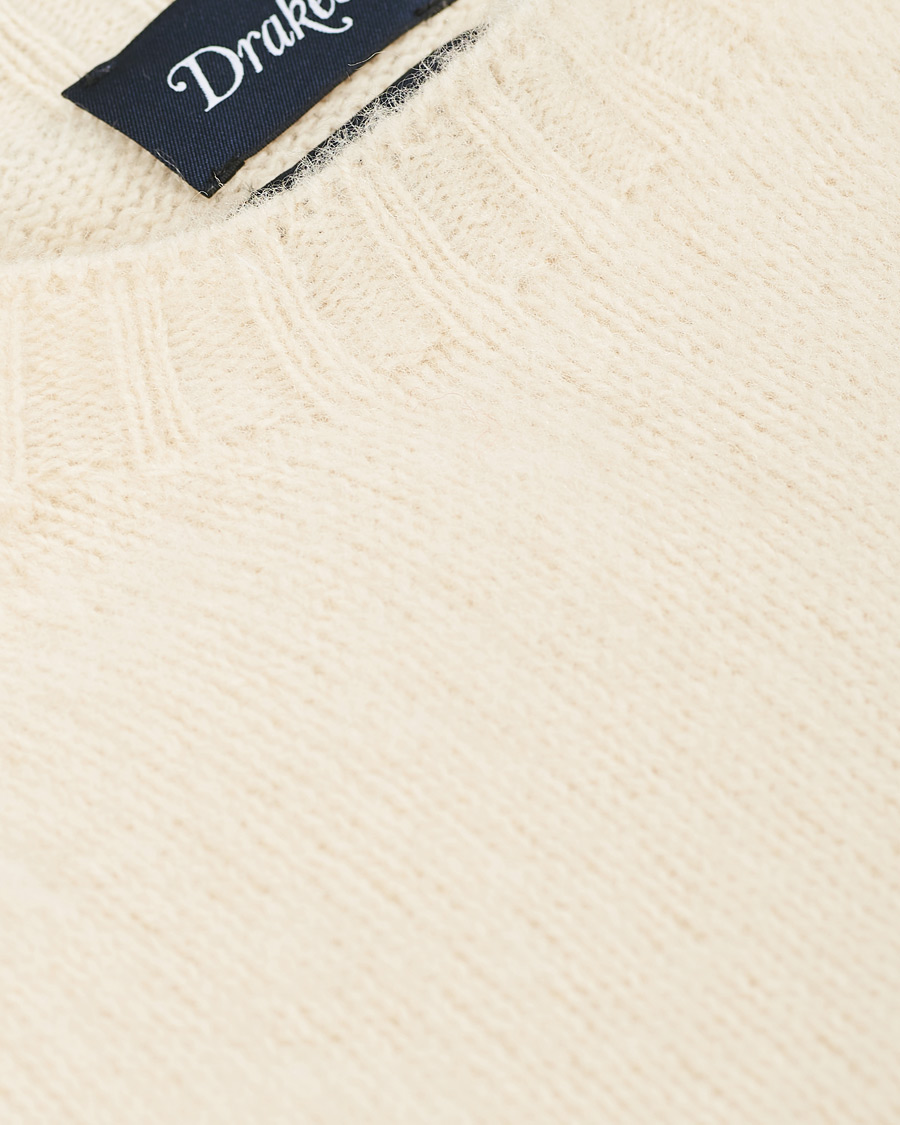 Herre | Gensere | Drake's | Shetland Crew Neck Jumper Ecru