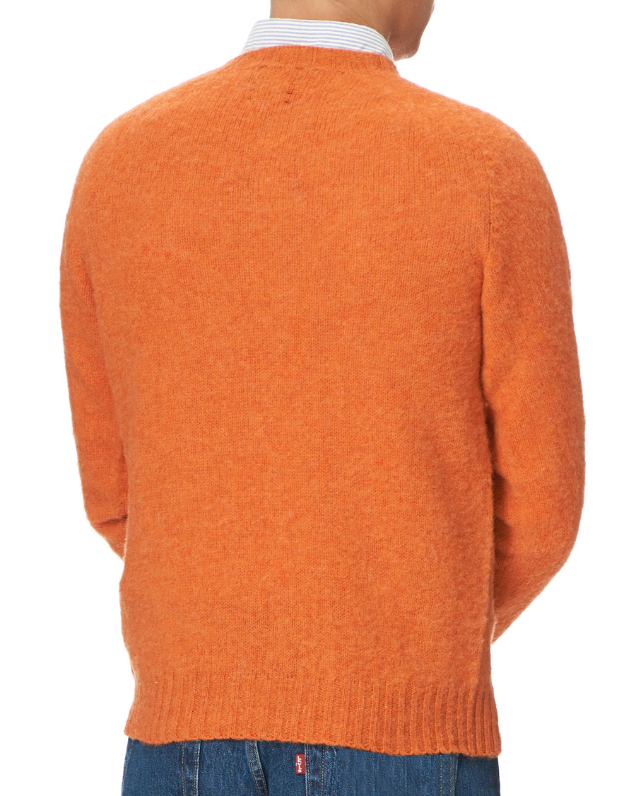 Herre | Gensere | Drake's | Shetland Crew Neck Jumper Orange Peel