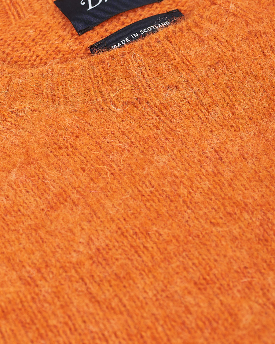 Herre | Gensere | Drake's | Shetland Crew Neck Jumper Orange Peel