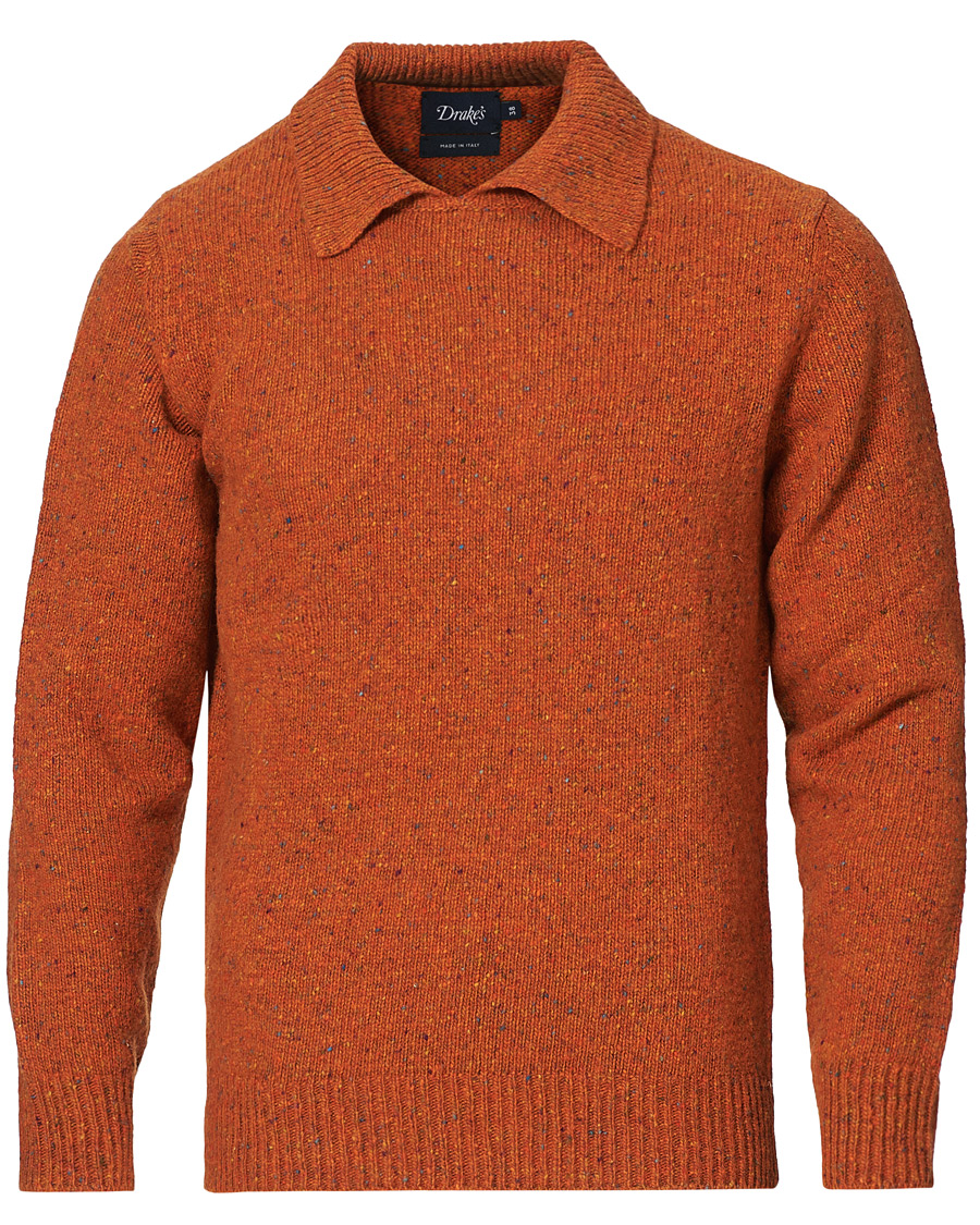 Herre | Gensere | Drake's | Merino Integral Collar Firefly