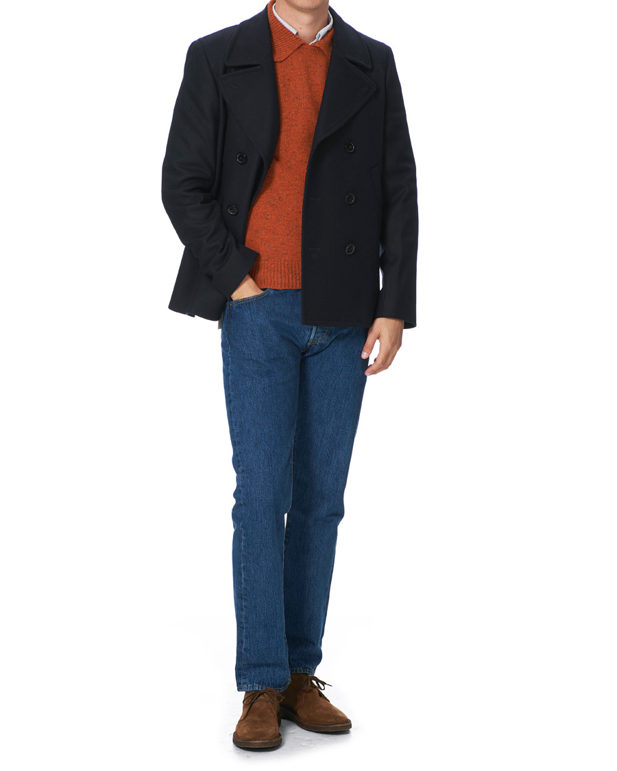 Herre | Gensere | Drake's | Merino Integral Collar Firefly
