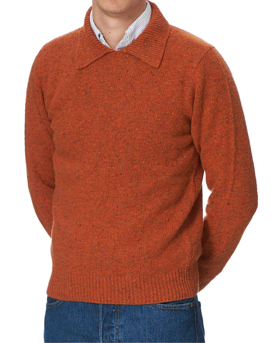 Herre | Gensere | Drake's | Merino Integral Collar Firefly
