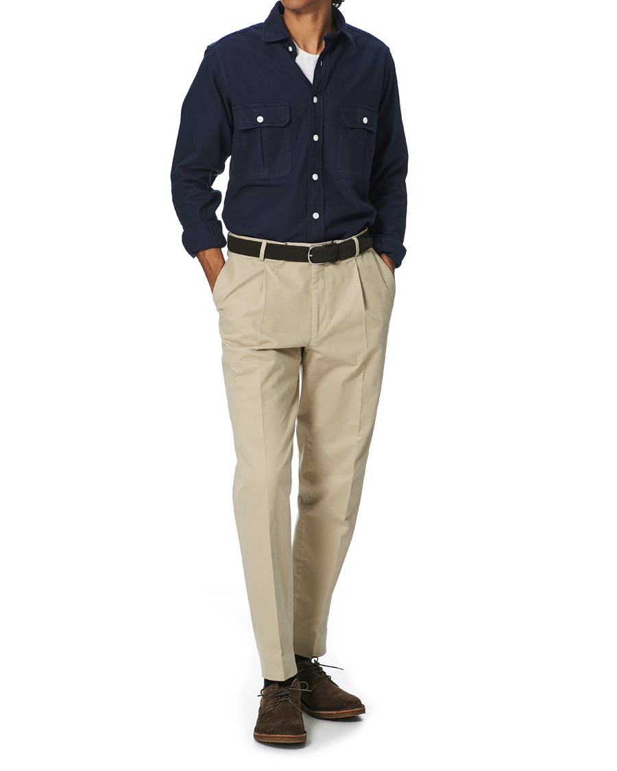 Herre | Skjorter | Drake's | The Work Twill Shirt Navy