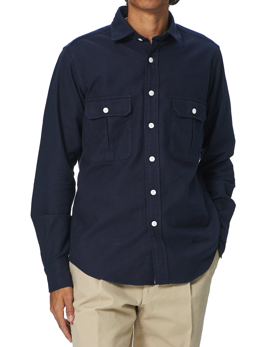 Herre | Skjorter | Drake's | The Work Twill Shirt Navy
